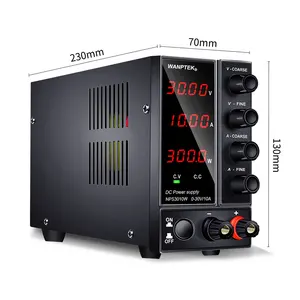 TOP MANUFACTURER IN THE INDUSTRY, WANPTEK BENCH DC ADJUSTABLE POWER SUPPLY, 30V 10A 300W, NPS3010W