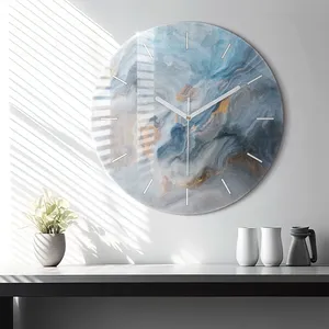 <span class=keywords><strong>Horloge</strong></span> <span class=keywords><strong>murale</strong></span> abstraite moderne, motif marbre bleu gris, mouvement <span class=keywords><strong>à</strong></span> quartz silencieux, sans <span class=keywords><strong>chiffres</strong></span>, pour décoration de salon, chambre <span class=keywords><strong>à</strong></span> coucher, bureau - Product Image 1
