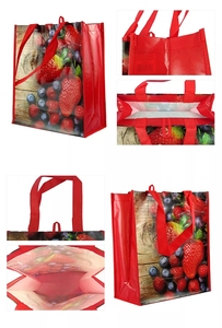 Tùy chỉnh thân thiện với môi hàng tạp hóa không dệt Tote Túi khuyến mại tái sử dụng PP nhiều lớp vải không dệt mua sắm túi - Product Image 4