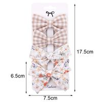 4 PCS/Set New Girls Floral Hairpin Kids Sweet Hair Clips Barrettes Lovely Hair Bows Children Cute Baby Hair Accessories 3 ou 4Pcs