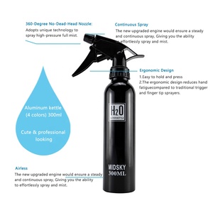 CestoMen, botellas de spray de viaje recargables negras, peluquero, Mini botella de spray de aluminio de 300ml para salón de peluquería - Product Image 3