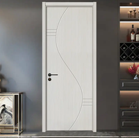 Porte intérieure en bois composite stratifié, sculptée en frêne blanc, style moderne minimaliste, étanche, pour chambre à coucher