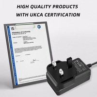 Fuente de alimentación de 12 voltios 2A, 24W, enchufe de pared del Reino Unido, adaptador de corriente de 12 V 2A, cargador de pared al por mayor de fábrica con UKCA