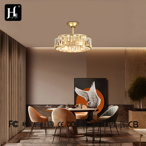 Lámpara de Techo Moderna y Elegante con Ventilador de Cristal, Negra, Iluminación Interior para Dormitorios y Comedores, Decoración del Hogar con Control Remoto - Product Image 3