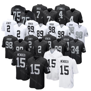 2026 Homme et Jeunesse 15 # Maillot Mendoza Las Vegas 98 # Crosby 89 # Bowers 2 # Maillots de football cousus de haute qualité pour le premier tour de draft de la NFL - Product Image 1