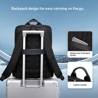Sac à dos de mode pour homme en cuir véritable imperméable avec bretelles à coussin d'air, grande capacité, pour les trajets professionnels, compatible ordinateur portable 17 pouces, stock OEM