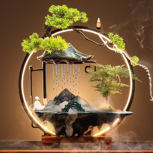 Ornamenti con <span class=keywords><strong>Acqua</strong></span> Fluente Portafortuna, Nuovo Feng Shui Cinese per Casa, Rocce Decorative con <span class=keywords><strong>Acqua</strong></span>, Decorazione da Scrivania per Ufficio, Bruciatore d'Incenso con Cascata - Product Image 1