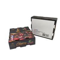 Groothandel op maat gemaakte golfkartonnen kersen dozen, trays, op maat bedrukt, voor export van vers fruit, met matte laminering