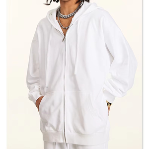 Sudadera con Capucha de Algodón de Alta Calidad con Relieve 3D para Transferencia de Calor, Sudadera con Botones Bordados en Chenilla Personalizada OEM para Hombre - Product Image 1