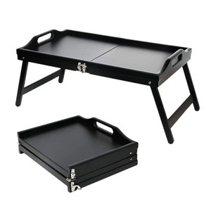 Table de petit-déjeuner pliable en bois Yilan avec plateau, table portable pour lit et canapé, pour servir les aliments - Product Image 5