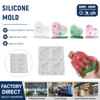 Moule en silicone en forme de cœur pour cadre photo, support de présentation en résine époxy DIY, moule de moulage décoratif en résine en forme de cœur, vente en gros d'usine