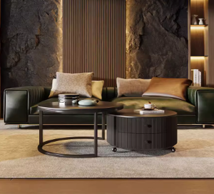 XINSHIYI Fabrication dessus en marbre pieds en métal doré ensemble de tables à café et à thé rondes meubles de salon - Product Image 6