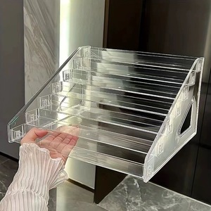 Acrylic Cosmetic <b>Storage</b> Box Transparent Tiered Display Rack For Makeup Organizer Desktop Vanity Beauty <b>Storage</b> With Anti Break - Product Image 2