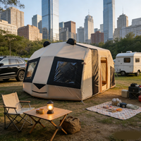 Tente d'air de luxe pour l'extérieur, 4 saisons, protection UV, imperméable, gonflable, double couche, deux chambres, salon, utilisation en plage, grande famille