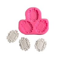 Vente en gros de cadre en dentelle vintage, moule à gâteau pour fondant, moule en silicone pour décoration de gâteau au chocolat