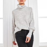 Pull d'hiver Cuello Alto/Medio Neck pour femmes Design simple Tricots en cachemire respirant Coupe ample avec logo avant pour dames