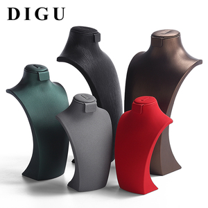 Espositore per Gioielli DIGU Coffee PU 3 in 1, Set di Supporti per Collane, Anelli e Orecchini, Manichino per Collo Applicabile alle Vetrine dei Negozi - Product Image 2