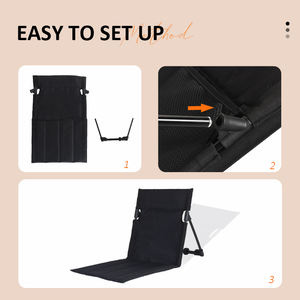 Silla Plegable de Playa con Soporte de Aleación de Aluminio para Exteriores, Cojín Reclinable, Asiento Portátil para Camping y Estadios, en Oferta - Product Image 4