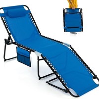 Chaise longue pliante moderne en aluminium pour l'extérieur, zéro gravité, inclinable, 4 plis, résistante aux UV, portable, pour hôtel et plage