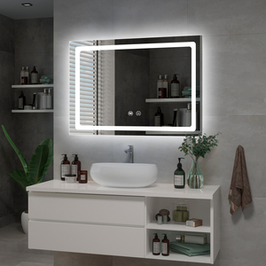 Miroir intelligent de salle de bains à Led, miroir éclairé avec lecteur de musique et horloge - Product Image 1