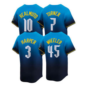 2024 City Connect Top genäht Baseballtrikots Philadelphia 3 Bryce Harper 7 Trea Turner 10 J.T. Realmuto 16 Marsh 45 RADTER - Product Image 2