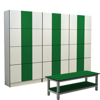 Nouvelle conception, couleur unie, casier à clé assemblé, durable, étanche, bancs de vestiaire pour employés, casier de football