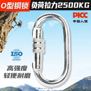 คาราบิเนอร์เหล็กอัลลอยด์แบบล็อค อุปกรณ์ปีนเขาและปีนหน้าผา - Product Image 5