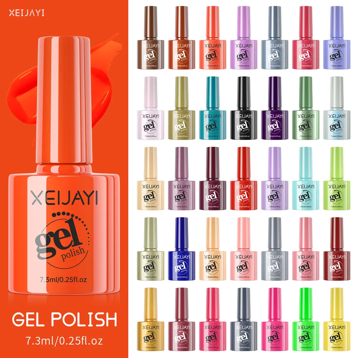 XEIJAYI High Quality 188 Colors 7.3ml Gel Nail Long Lasting Polish Nails Art Soak Off UV For Nail Salon C001-C100 Custom