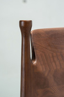 Chaise de salle à manger en bois massif de frêne, rembourrée, géométrique, en tissu organique, courbée, pour hôtel de luxe, restaurant, boutique, usage commercial