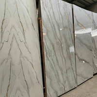Dernière Nouveauté : Panneau Mural PVC Effet Marbre Étanche Anti-UV pour Décoration Intérieure, Revêtement Mural en Pierre, Échantillon de Découpe Gratuit de 3mm