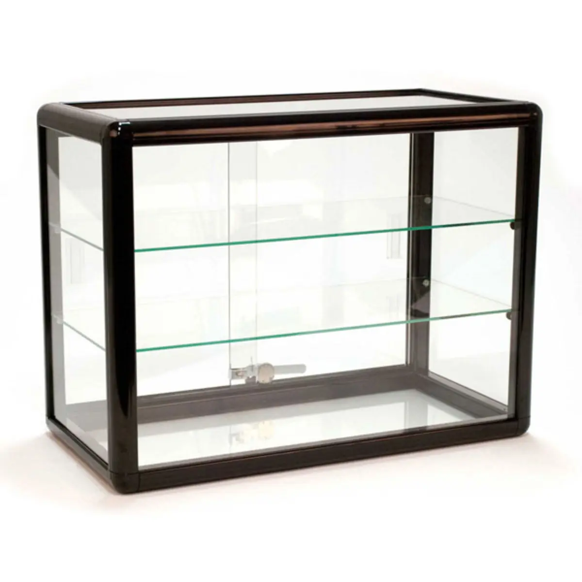 Kunden spezifisches Einzelhandel geschäft 24W X 12D X 18H Aluminium rahmen Glas vitrine