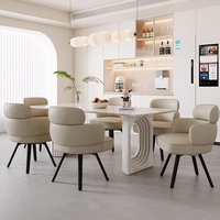 Chaise de salle à manger pivotante de style italien moderne avec revêtement en cuir, structure métallique écologique pour la maison, le bureau et les réunions informelles