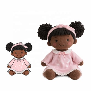 Jouets personnalisés, poupée en peluche douce, jouet en peluche africain personnalisé, poupée en pyjama, poupée câline <span class=keywords><strong>pour</strong></span> le coucher, compagnon de nuit <span class=keywords><strong>pour</strong></span> enfants, peluche personnalisée - Product Image 1