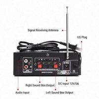 Amplificateur audio de voiture AOSHEN AK-698BT Mini Auto 250W 2 canaux 4-8 Ohms 86dB Pièces de puissance