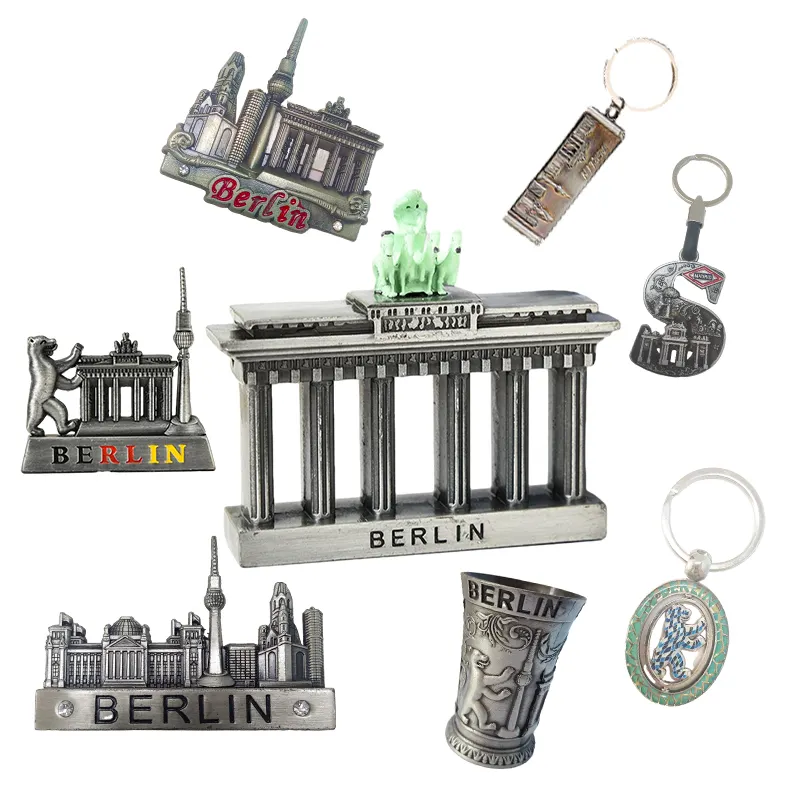 Herstellung Custom Logo Design Deutschland Berlin Tourist Souvenir Metall Schlüssel bund Kühlschrank Magnet Ornament