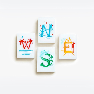 Juego de Fichas de Mahjong Cuadradas de Acrílico de Una Sola Capa de Lujo Limitado Santa <span class=keywords><strong>Monica</strong></span>, Fichas de Mahjong Americanas con Patrones Creativos para Jugadores - Product Image 2