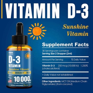 Gotas Orales de Vitamina D3 de Marca Privada, Sistema Inmunológico, Salud, Desintoxicación, Limpieza, Suplementos Herbales - Product Image 3