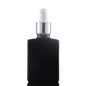 Skincare <b>Packaging</b> Square Clear Blue Custom Glass Pipette Flat Serum 1 OZ 30ml Essential Oil Rectangle Glass Dropper Bottle - Product Image 5