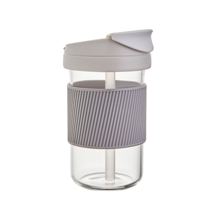 Vaso de Vidrio Moderno Minimalista con Tapa y Pajita, Reutilizable y Portátil, Apto para Lavavajillas, Unisex - Product Image 3