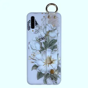 Wrist Strap Stand Flower Frosted Soft TPU Case For Samsung Galaxy S20 FE NOTE 20 Ultra S20 Plus S10E S10 A21S A01 Back Cover
