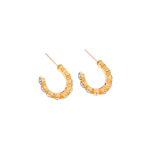 Pendientes de Cristal de Acero Inoxidable 316L con Baño de Oro PVD y Diamantes de Imitación para Mujer, Joyería de Moda - Product Image 2