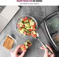 Contenants en verre pour aliments en gros, récipients en verre pour la préparation des repas avec couvercles anti-fuite, compatibles micro-ondes et congélateur (34oz et 12oz)