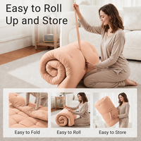 Futón Plegable para Piso, Colchón Portátil, Tatami, Colchoneta para Dormir, Cojín Futón Enrollable para Habitación de Huéspedes o Dormitorio