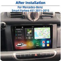 Système audio de voiture Android 13 DSP Carplay 2K QLED 12+256 Go pour Benz Smart Fortwo 451 2011-2015 RDS Radio multimédia de voiture