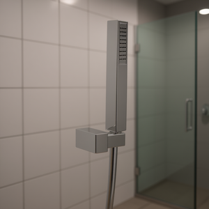 Kit de ducha cuadrado con soporte articulado cromado, 22 cm de largo y 8 cm de altura - Product Image 3