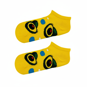 Yellow Nylon Ankle <b>Socks</b> for Girls Breathable Lightweight <b>Fun</b> Patterns Avocado Floral Striped Rainbow 3D New for Daily Use - Product Image 2