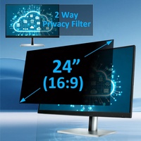Filtre de confidentialité pour écran d'ordinateur 24 pouces 16:9 pour moniteur HP, protection de confidentialité détachable, film anti-espion bidirectionnel