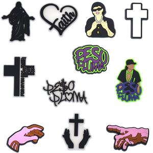 Christ Doux PVC Christianisme Dessin Animé Chaussure Charme En Gros Sacs Décorations Religion <span class=keywords><strong>Sandales</strong></span> Accessoires Jésus Chaussure charmes - Product Image 3