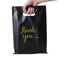 Sac en plastique PE durable avec poignée découpée, recyclable, pour vêtements et emballages d'achats