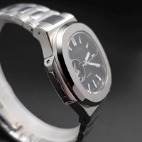 Orologio Automatico da Uomo 41mm, Quadrante Scheletrato Nero, Acciaio Inossidabile Argento, Vetro Zaffiro, Compatibile con Movimento NH38, MOQ 1